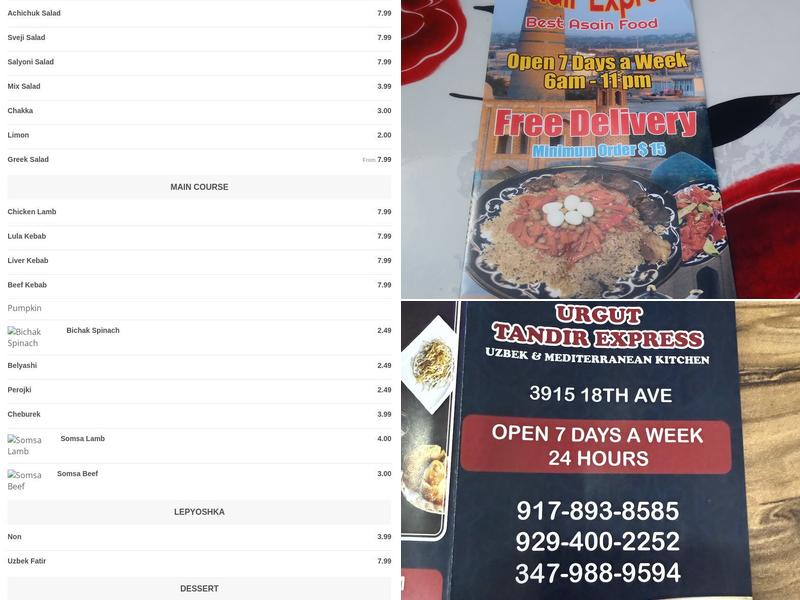 Urgut Tandir Express Menu