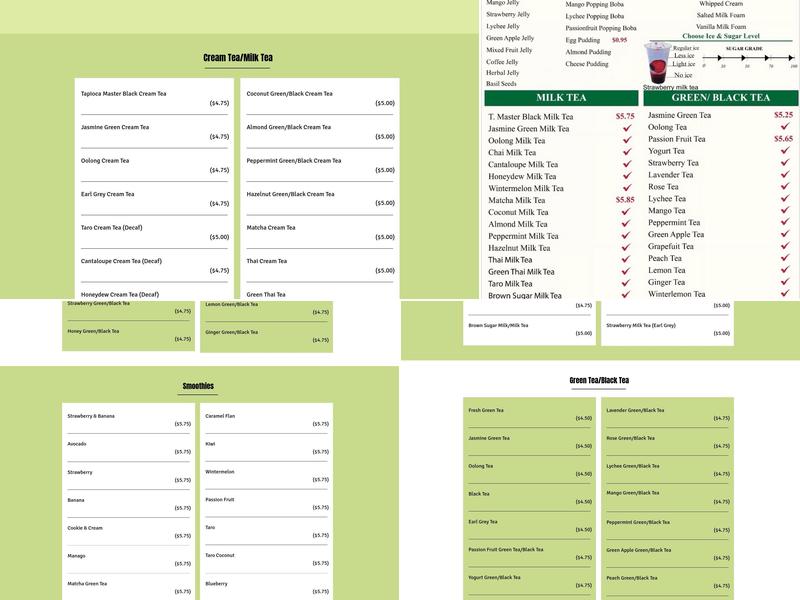 New Tapioca Master Menu