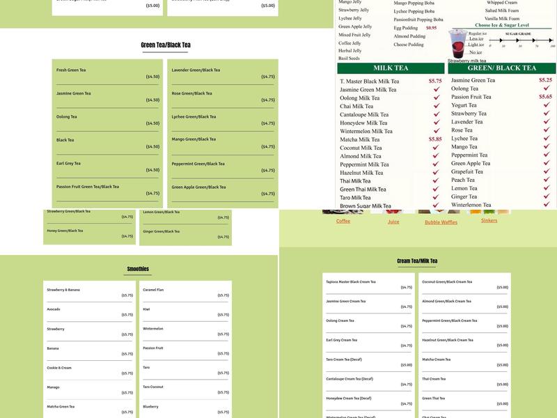 New Tapioca Master Menu