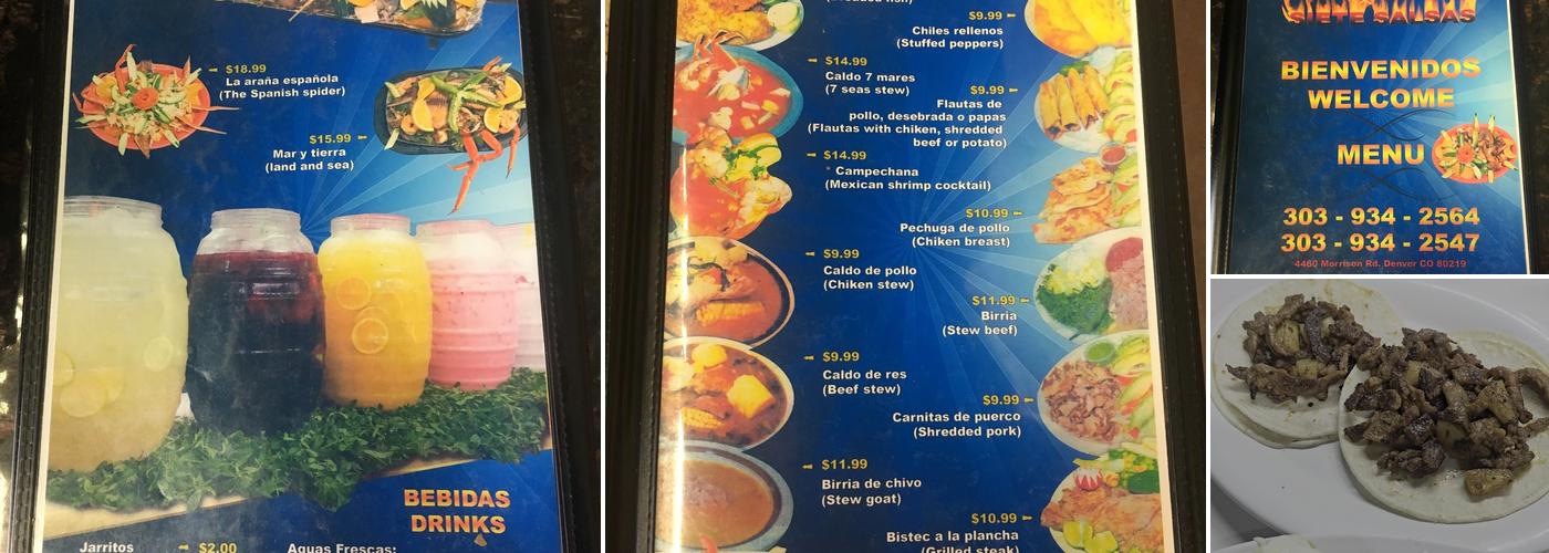 Siete Salsas Menu