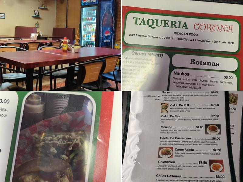 Taqueria Corona Menu