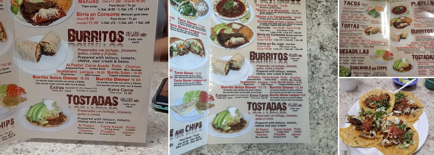 Taquería El Pastor Menu