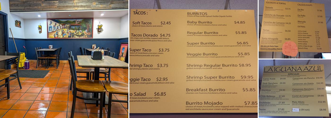 Taqueria La Iguana Azul Menu