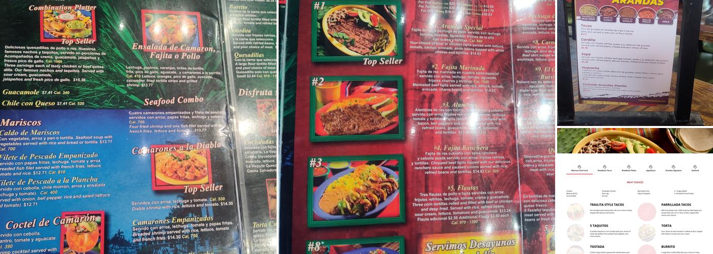 Taquerias Arandas Menu