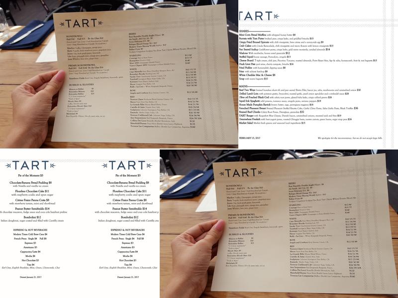 Tart Menu