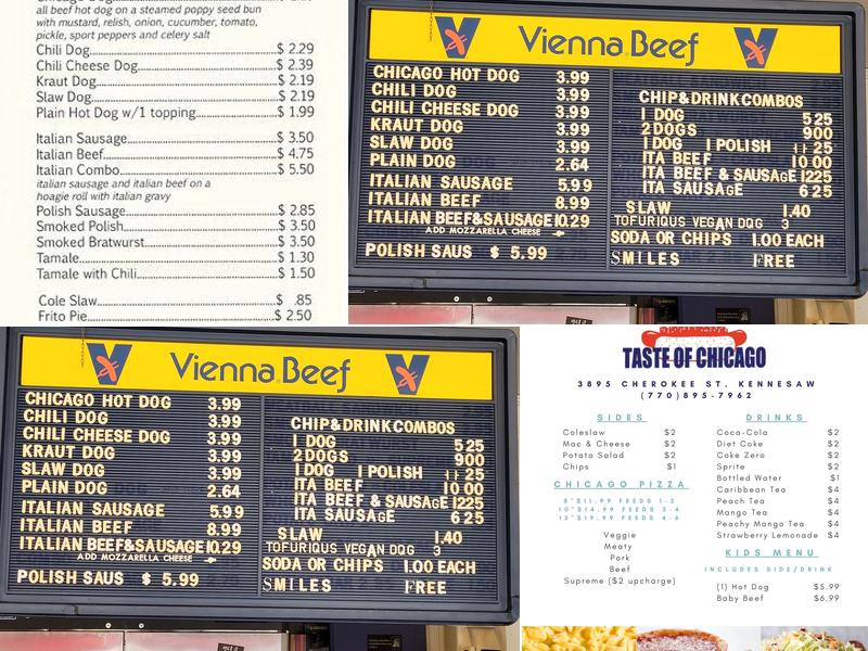 Taste of Chicago Menu