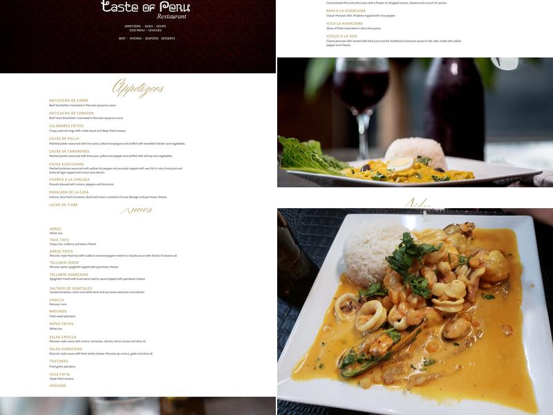 Taste of Peru Menu