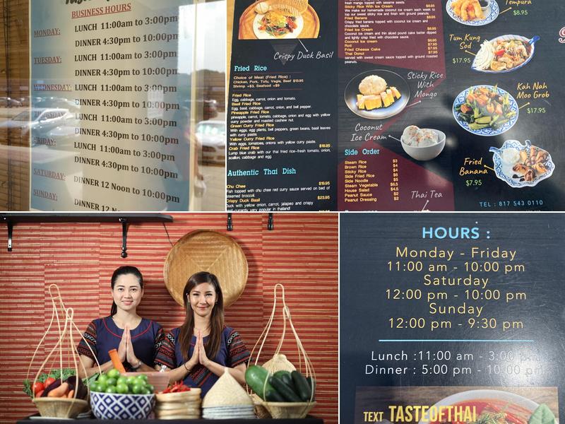 Taste of Thai Menu