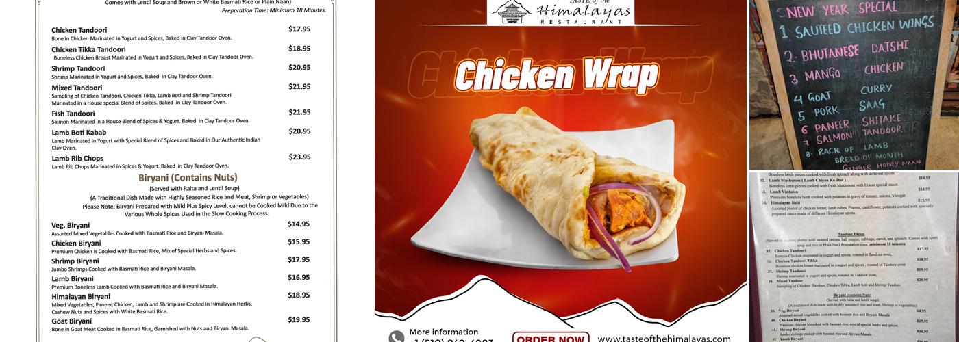 Taste of the Himalayas Menu