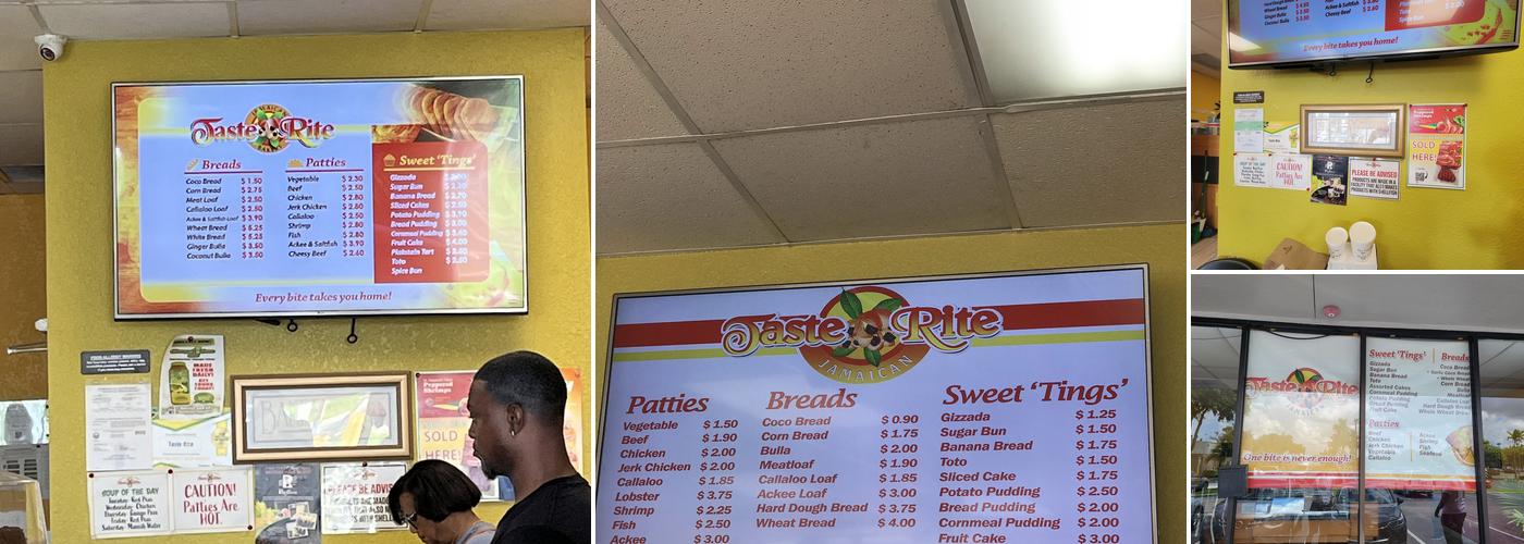 Taste Rite Jamaican Bakery Menu