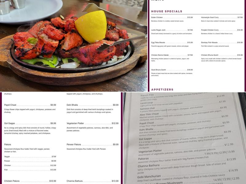 Tasty Indian Bistro Menu