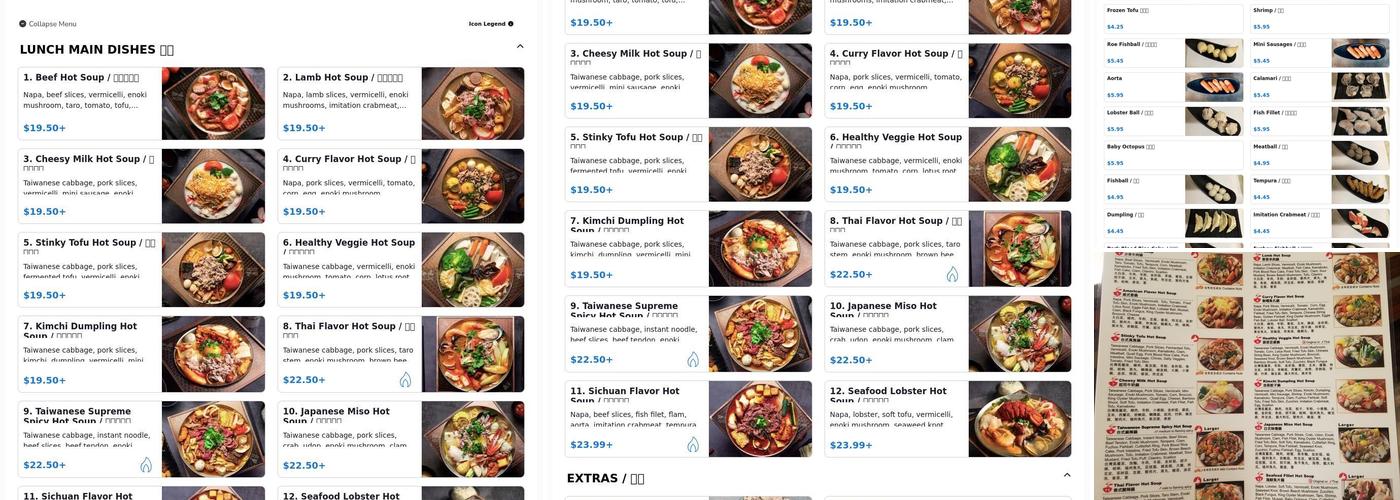 Tasty Pot Menu
