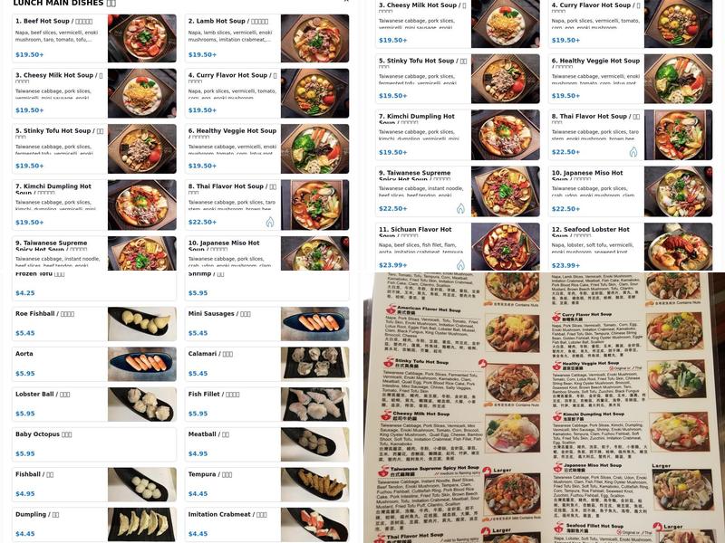 Tasty Pot Menu
