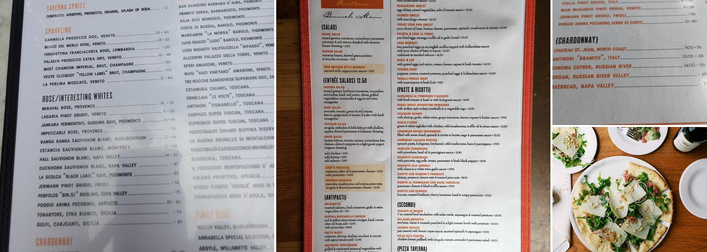 Taverna Menu
