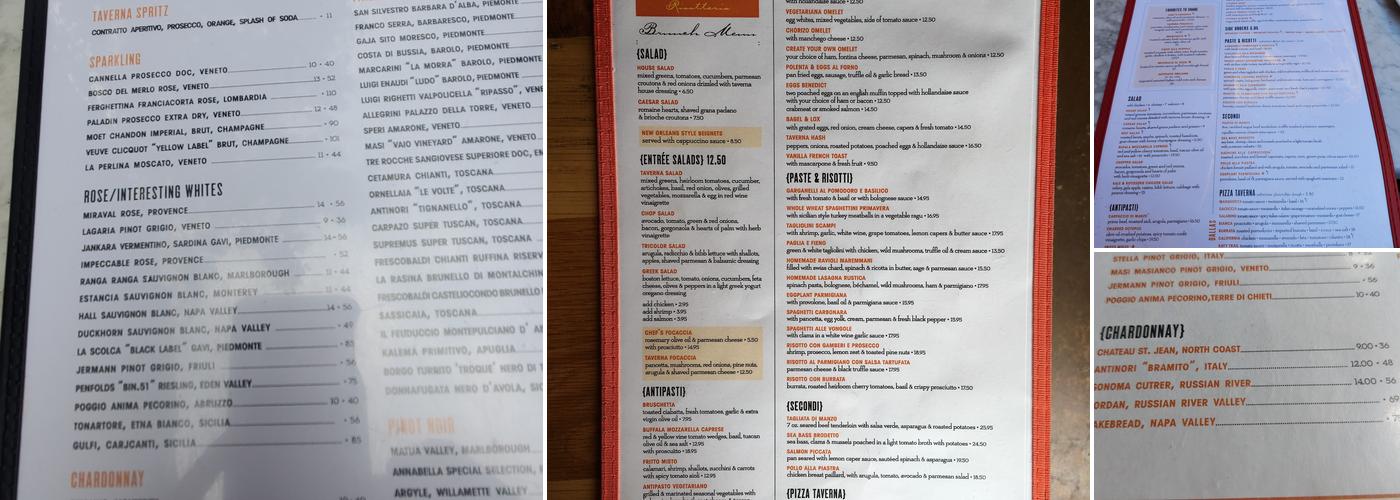 Taverna Menu