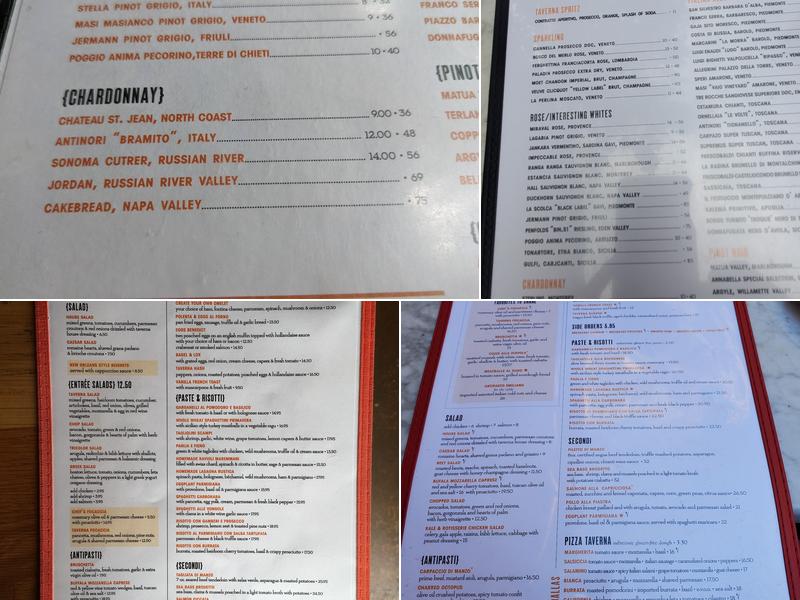 Taverna Menu