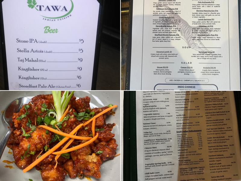 Tawa Restaurant, Bar and Lounge Menu
