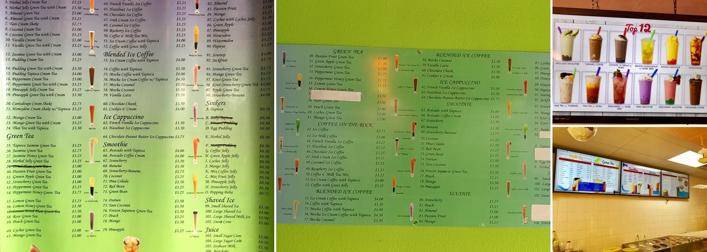 Tea Cup Menu