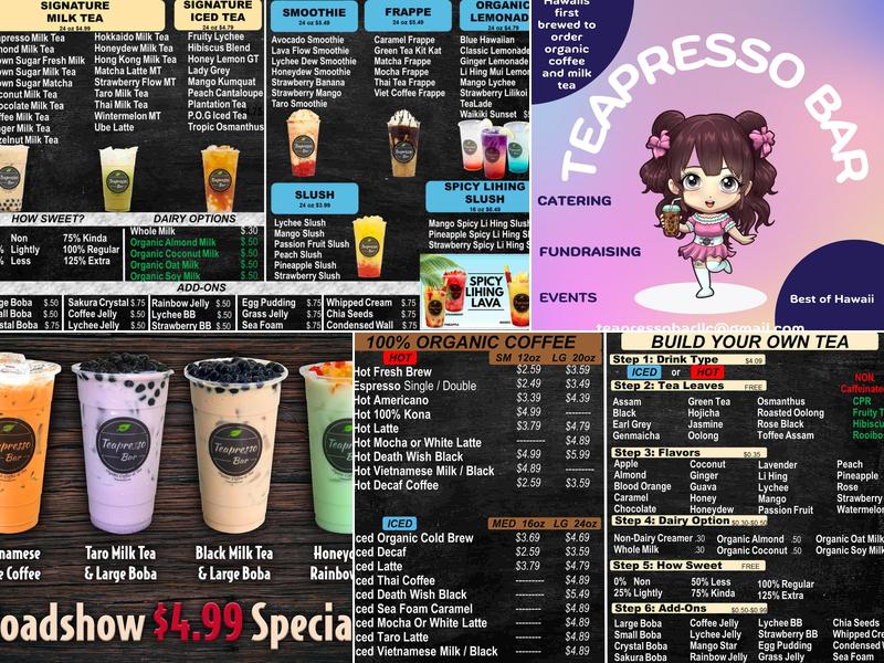 Teapresso Express Menu