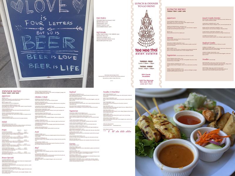 Tee Nee Thai Cuisine Menu