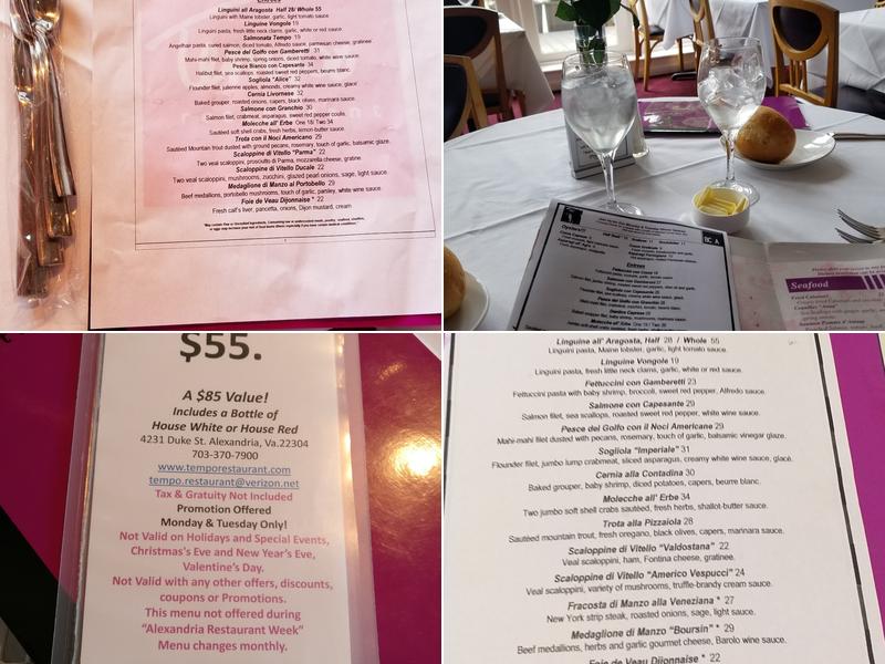 Tempo Restaurant Menu