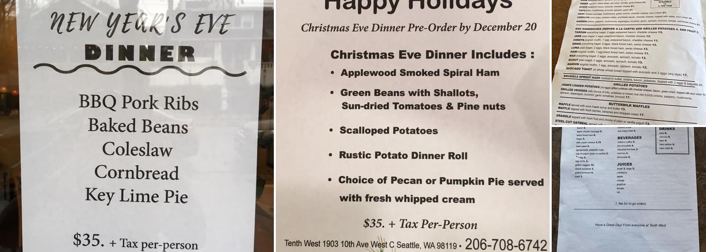 Tenth West Menu