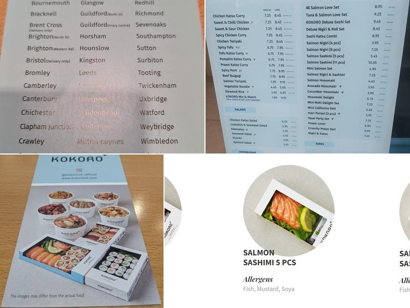 KOKORO Richmond Menu