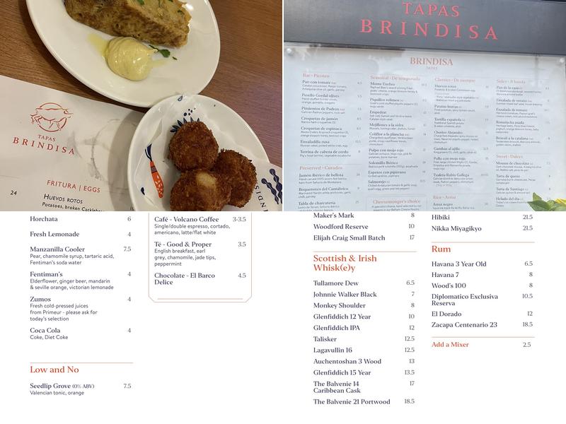 Tapas Brindisa Richmond Menu