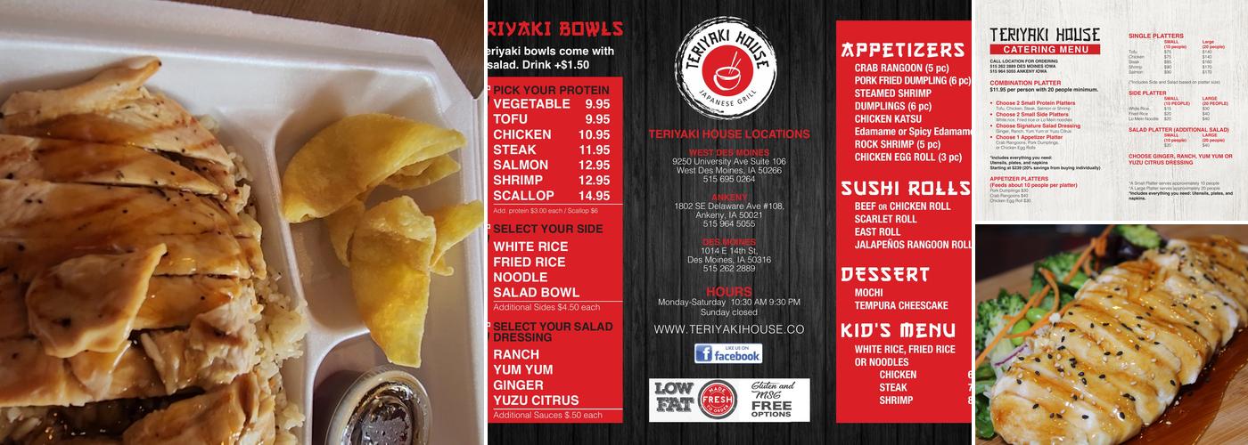 Teriyaki House Japanese Grill Menu