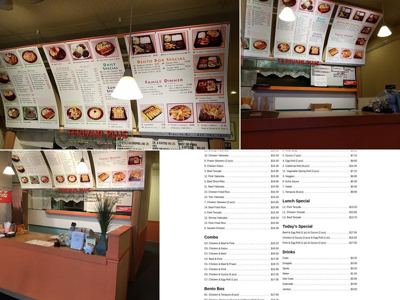 Teriyaki Plus Menu