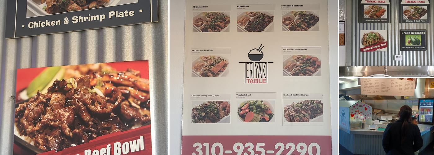 Teriyaki Table - San Pedro Menu