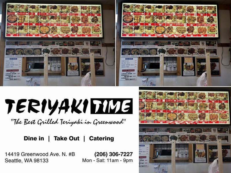 Teriyaki Time Menu