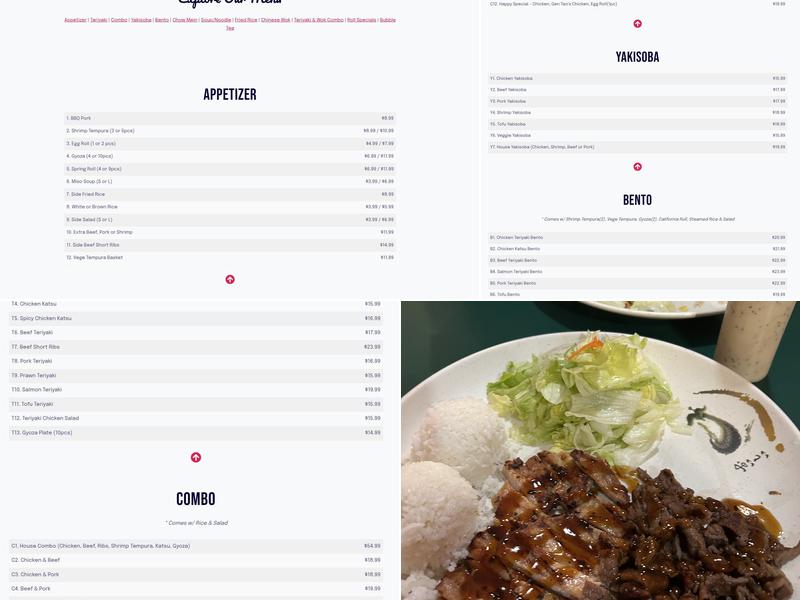 Teriyaki Wok Express Menu