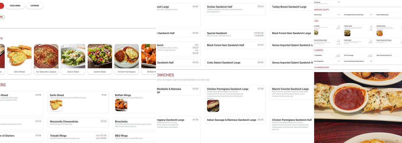 Testo Pepesto Italian Restaurant Menu