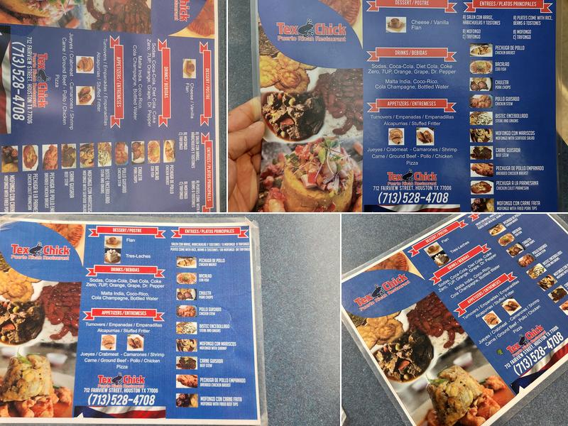 Tex Chick Menu