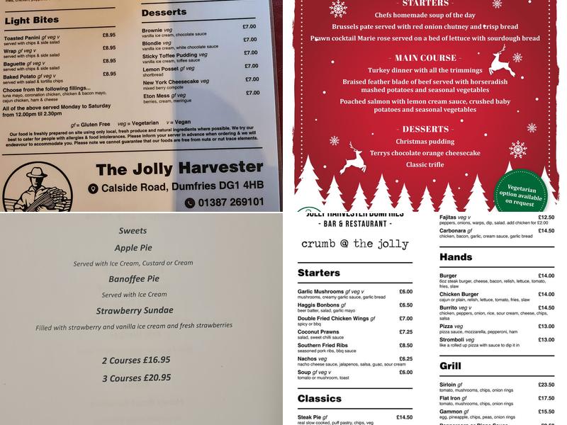 The Jolly Harvester Menu