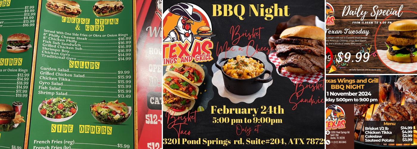 Texas Wings & Grill Menu