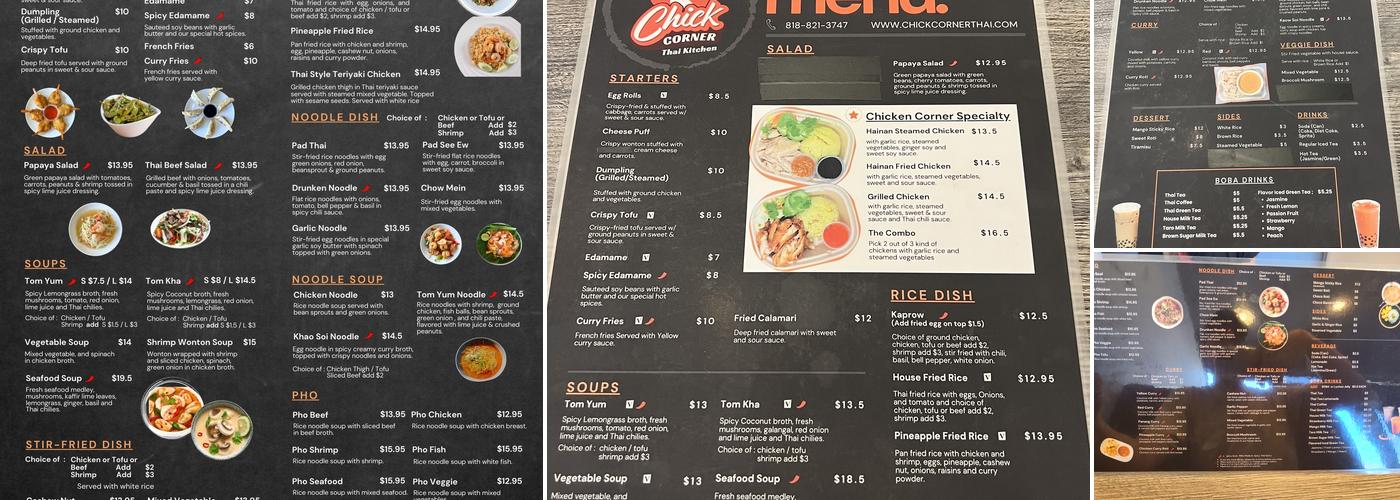 Chick Corner Thai Kitchen Menu