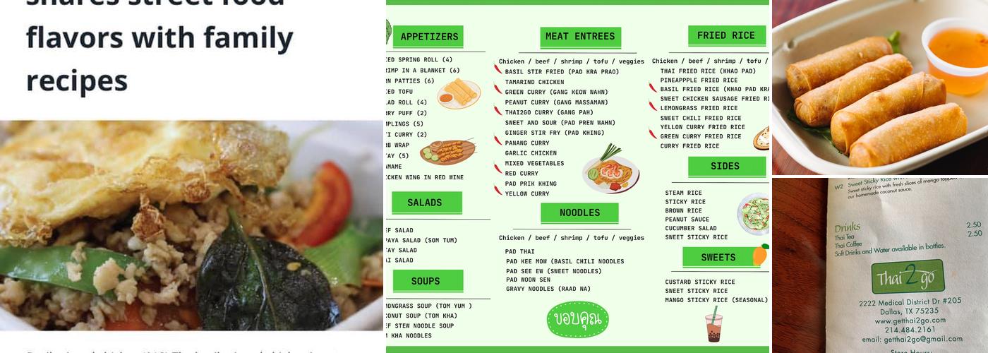 Thai2go Menu