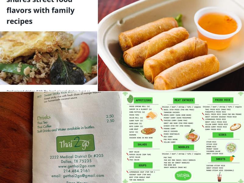 Thai2go Menu