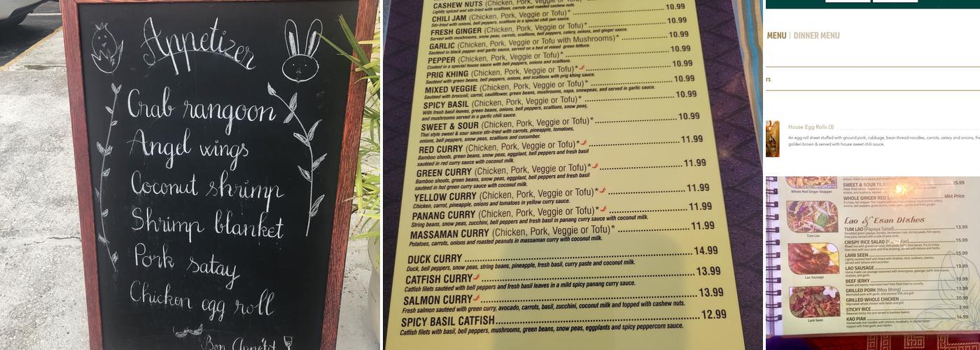 Thai Basil Menu