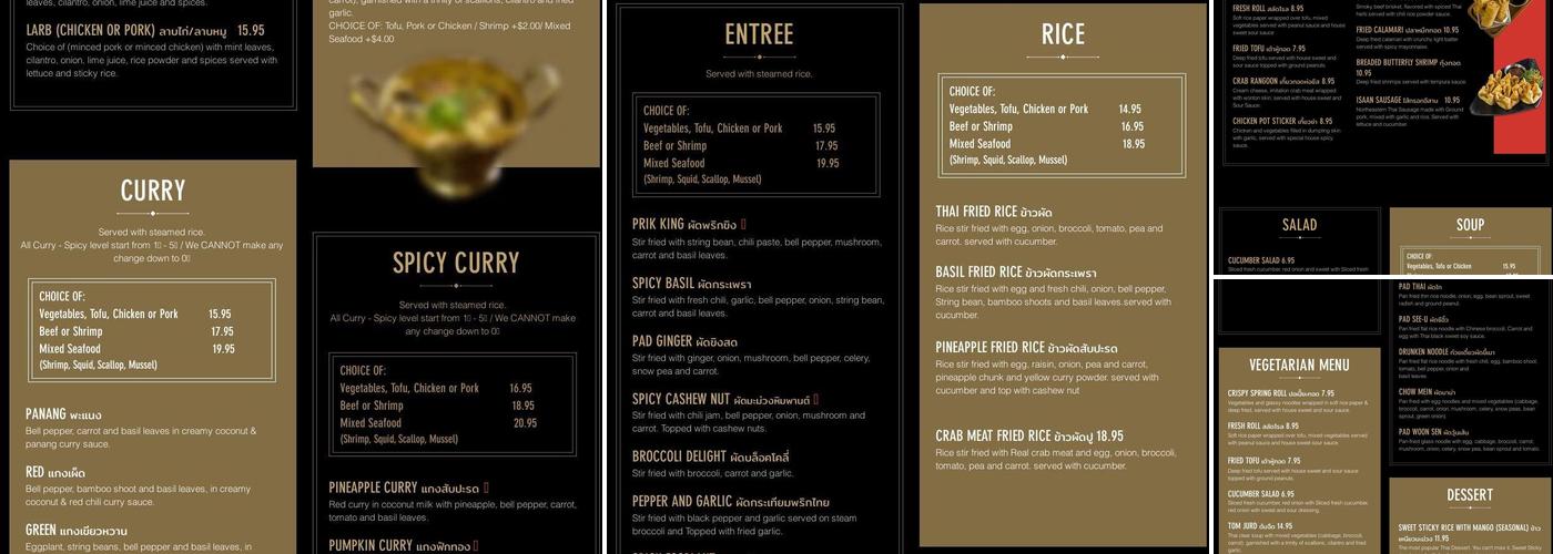 Thai Basil Menu