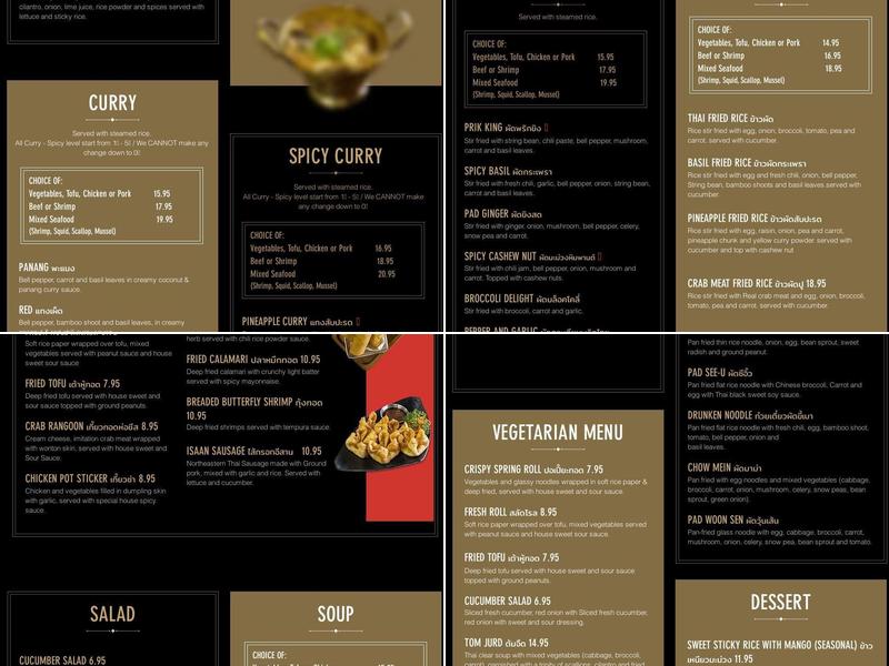 Thai Basil Menu