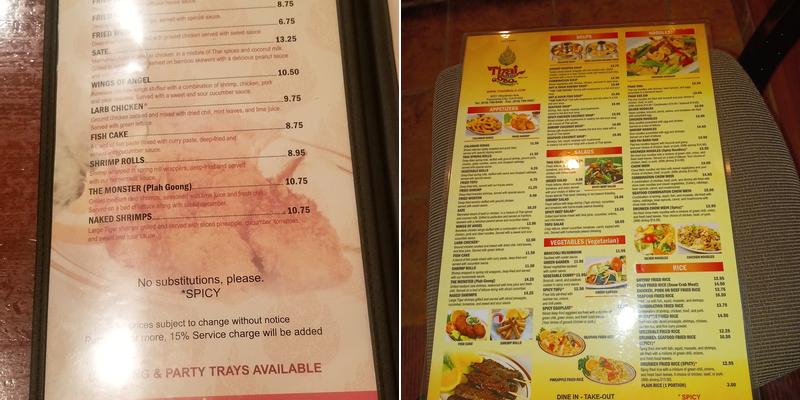 Thai BBQ Menu