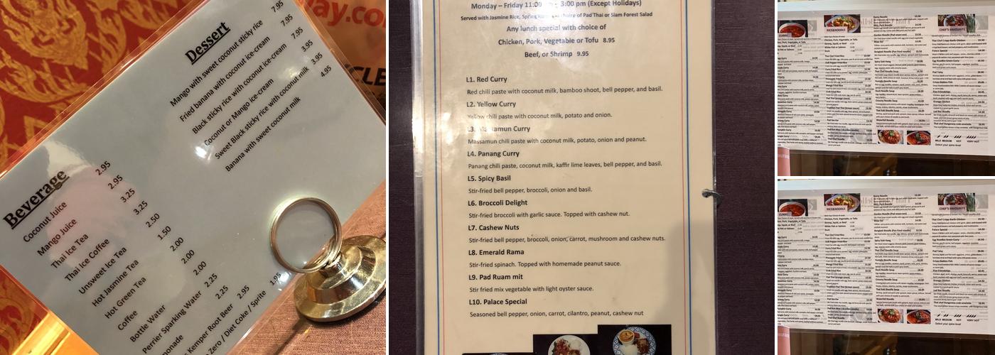 Thai Chef Menu