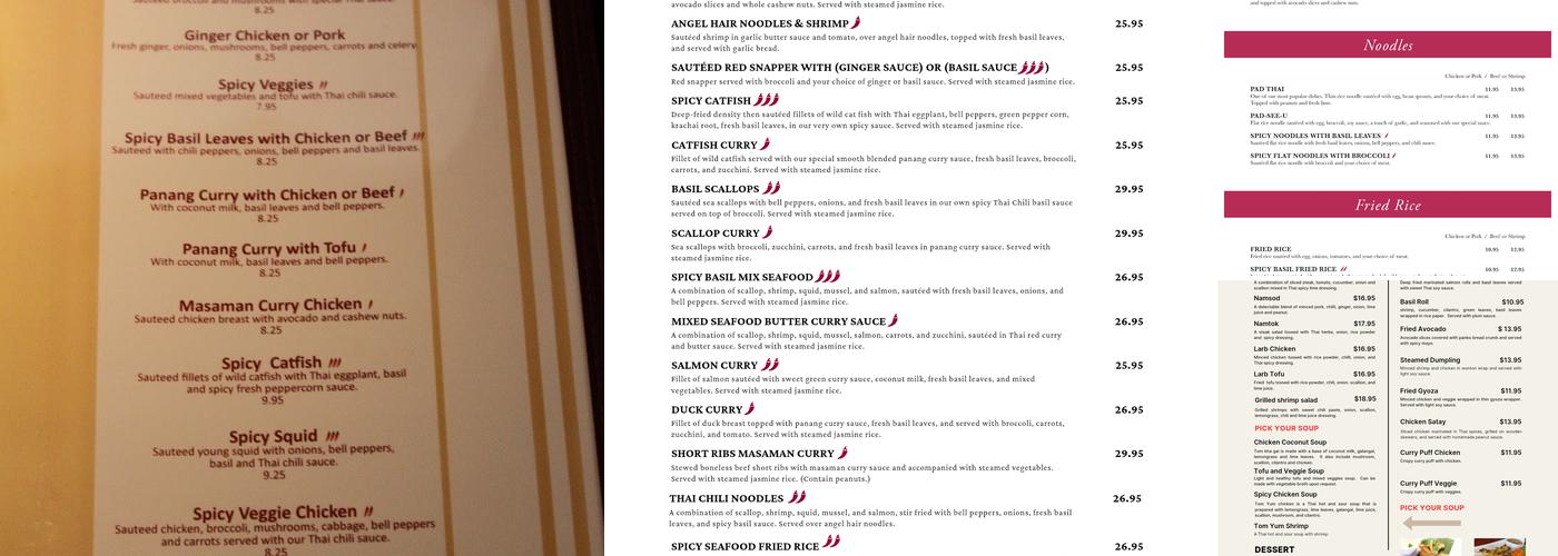 Thai Chili Menu