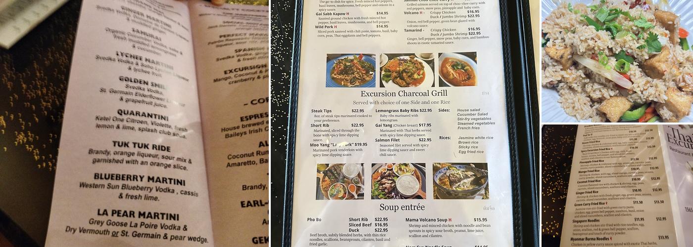 Thai Excursion Menu