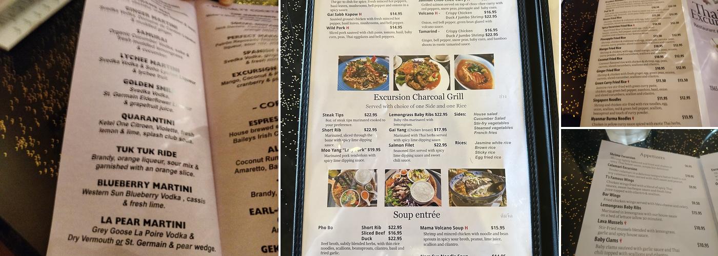 Thai Excursion Menu