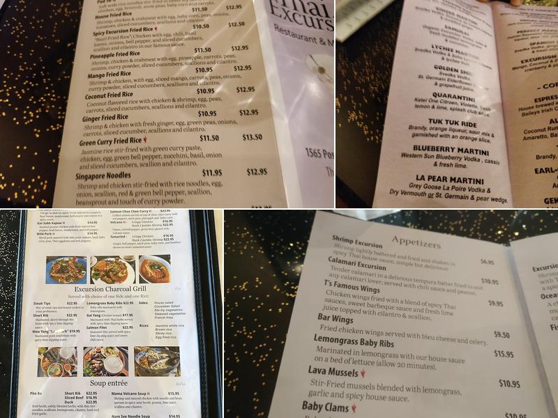 Thai Excursion Menu