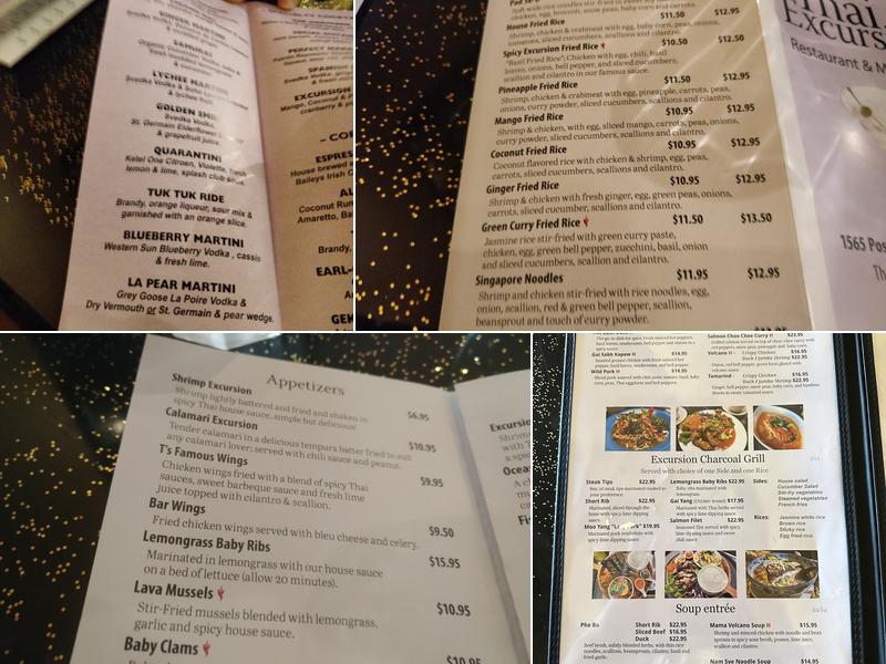 Thai Excursion Menu